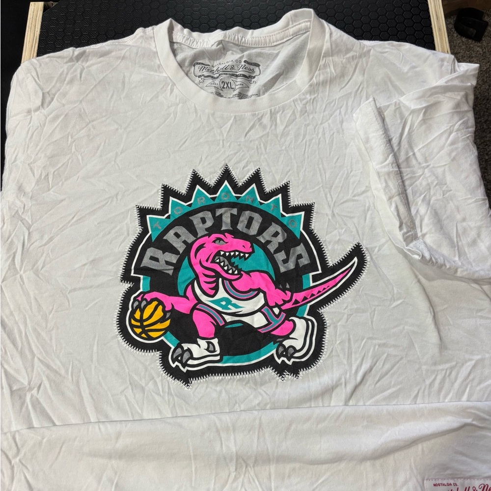 Mitchell & Ness Raptors Kids Tee - White and Pink